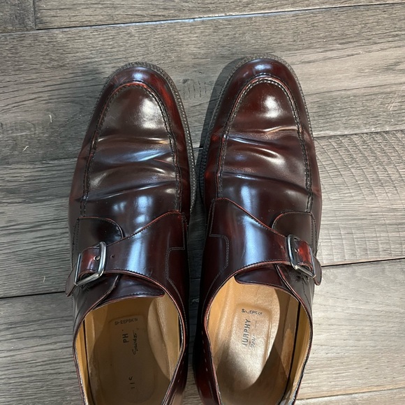 Johnston & Murphy Men\'s Burgundy Leather Oxfords